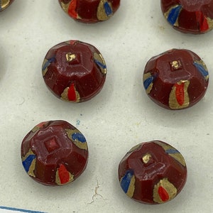 Vintage Art Deco Diminutive Rust Brown Glass Buttons