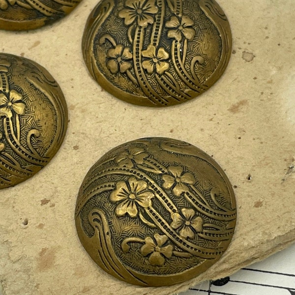 Antique Brass Dome Buttons Etsy