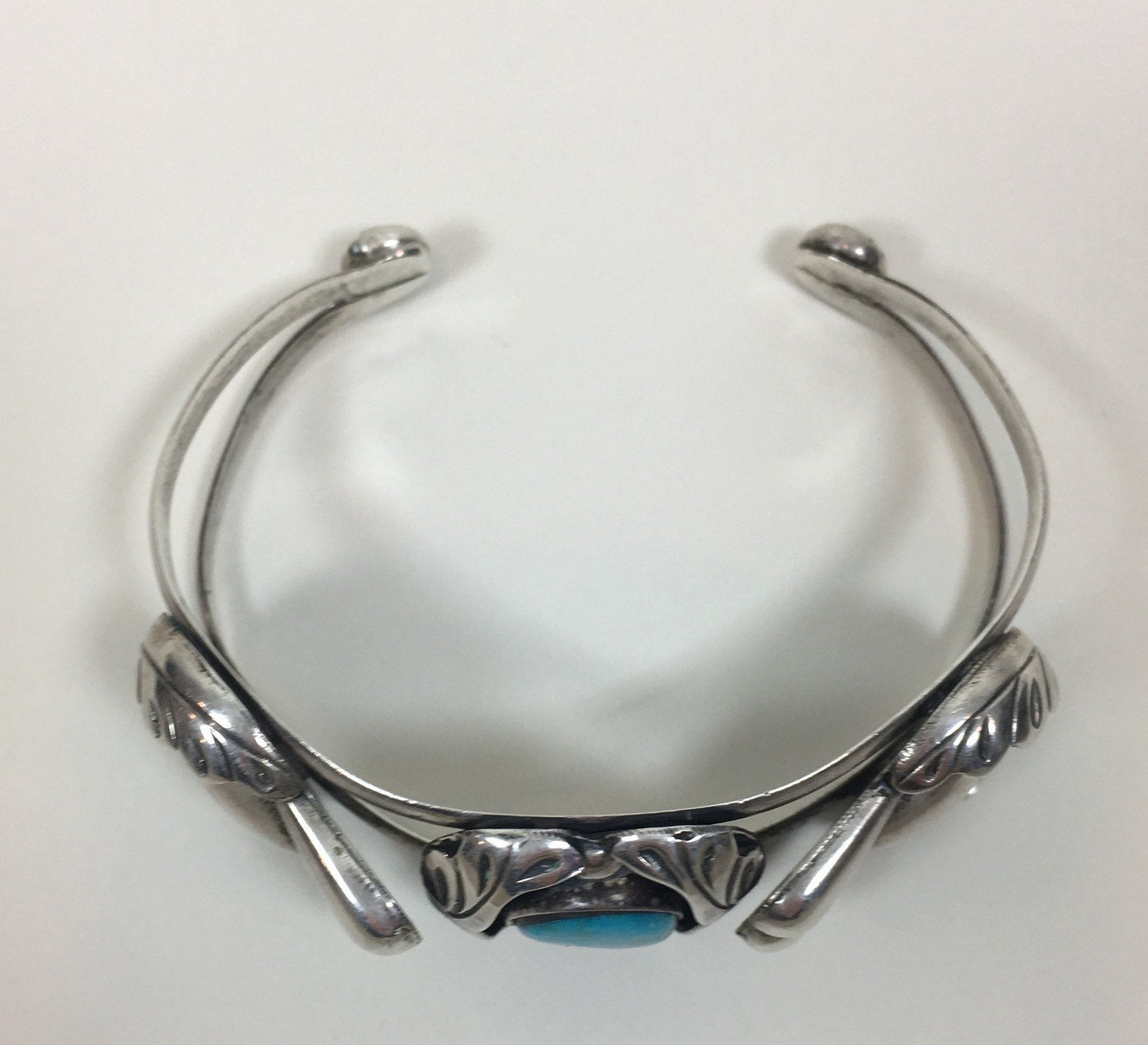 Vintage Navajo Turquoise Sterling Silver Cuff Bracelet - Etsy