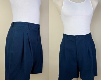 Vintage preppy geplooide zomershorts heren jaren 1980 jaren 1990 hoog getailleerde zomershorts / NOS Dead Stock