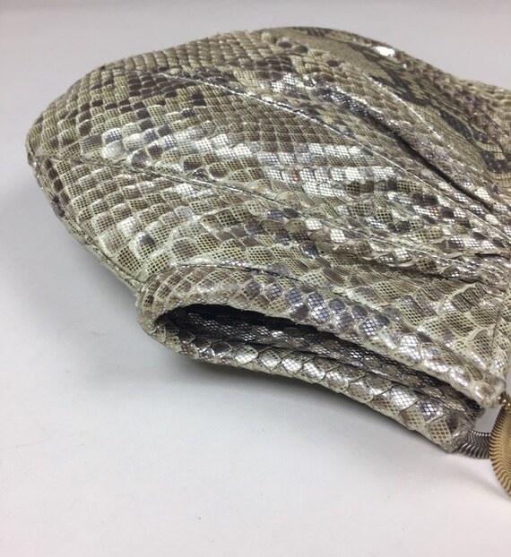 Vintage 1970s Judith Leiber Metallic Snakeskin Ch… - image 7