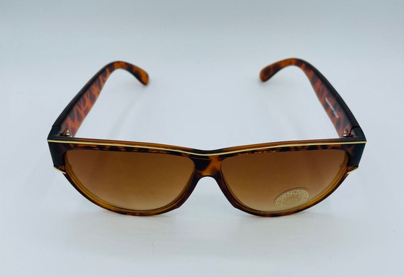 Vintage 1980s Mob Wife Style Unibrow Faux Tortois… - image 2