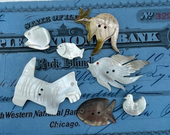 Vintage Realistic Shell Animal Figural Buttons / Choose ONE /