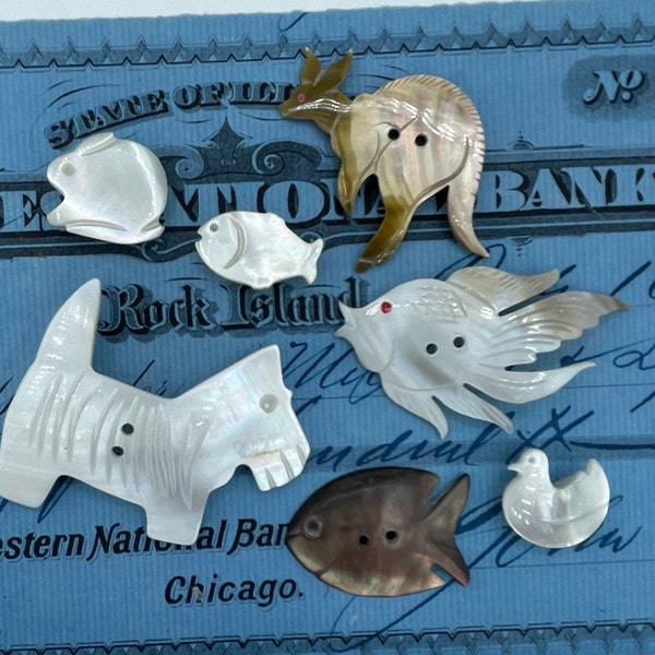 Vintage Realistic Shell Animal Figural Buttons / Choose ONE /