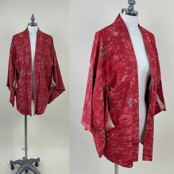 Vintage Japanese Silk Shibori Haori Kimono / Vint… - image 6