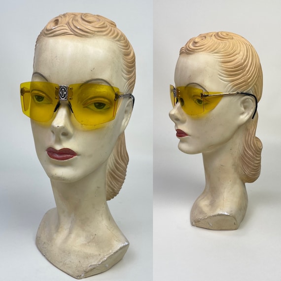 ヴィンテージ 1970 年代 フランス製 ブレベット リムレス イエロー  