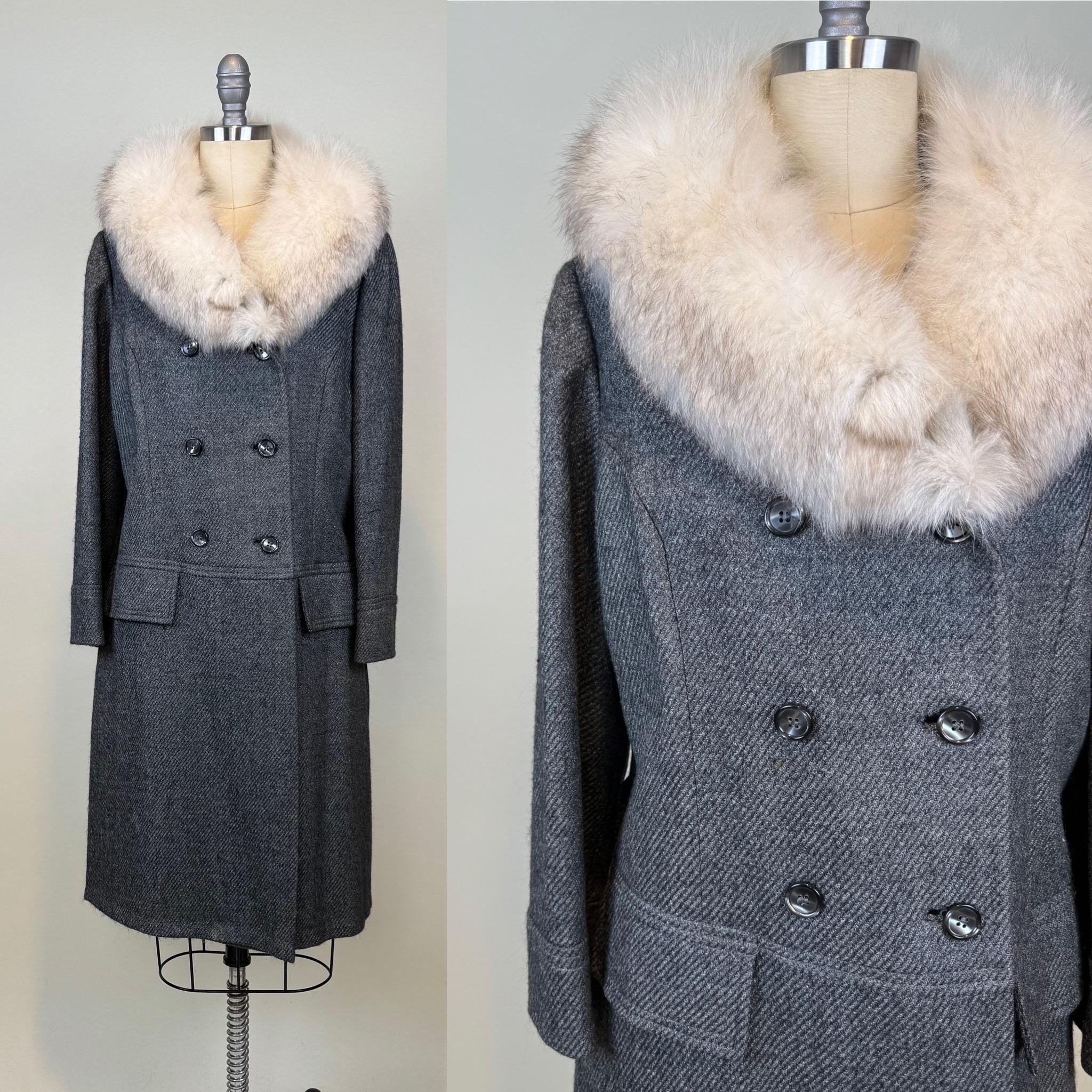 Tweed and Fur Coat - Etsy