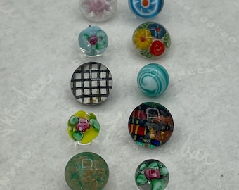 Vintage Glass Paperweight Button Buttons