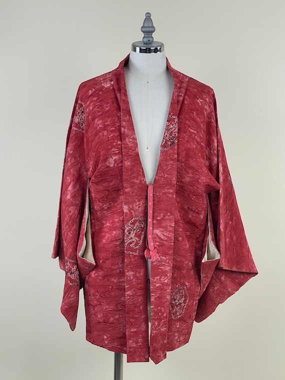 Vintage Japanese Silk Shibori Haori Kimono / Vint… - image 4