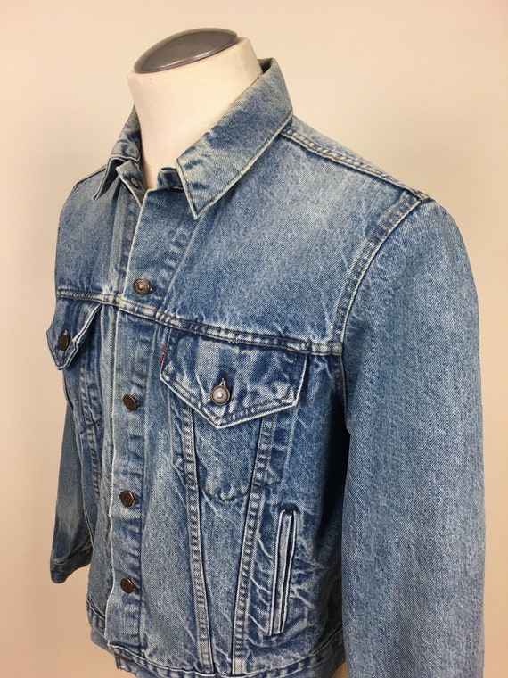 Vintage 1980s Levis Light Wash Faded Denim Trucke… - image 5