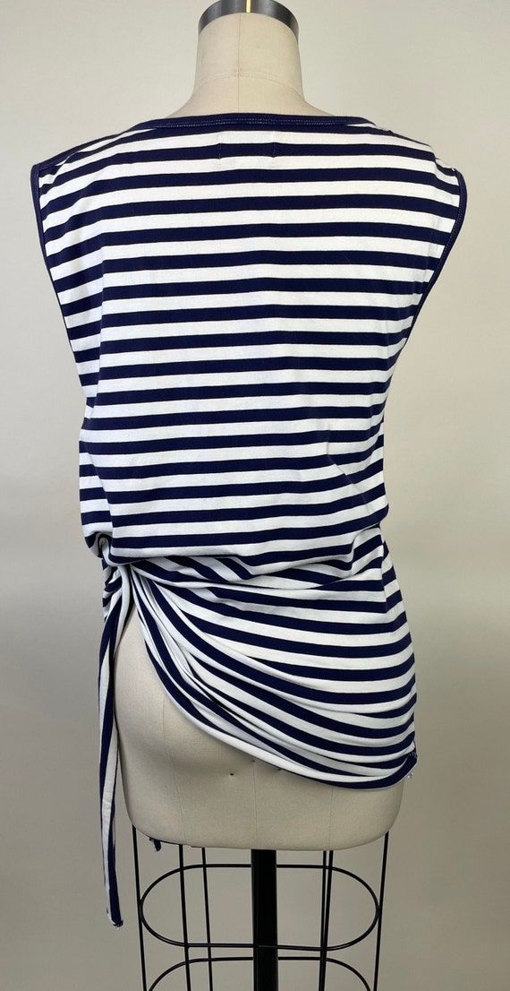 Jean Paul Gaultier Blue White Striped Anchor T Sh… - image 4