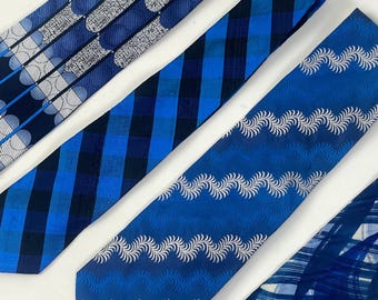 Vintage 1940s 1950s 1980s Silk Tie Ties / Hand Painted / Hugo Boss / Silk Shantung