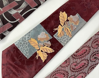 Vintage Art Deco Silk Tie: 1930s/40s Geometric, Paisley, Leaves