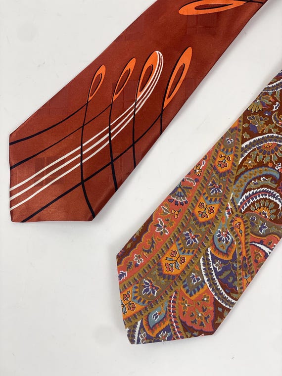 Vintage 1940s 1970s Graphic Paisley Wide Tie - Etsy