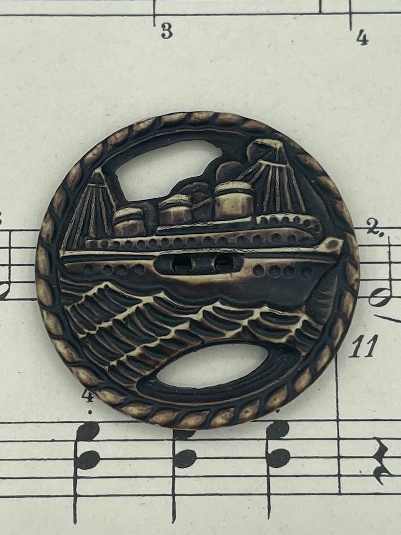 Ship Button Vintage 1930s Celluloid Wafer Ship Button - Etsy