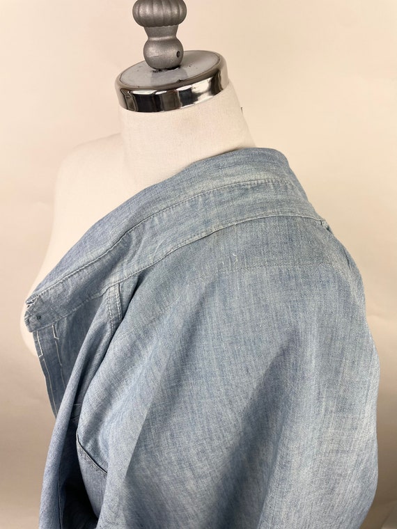 Vintage 1930s 1940s Chambray Women's Work Shirt A… - image 8