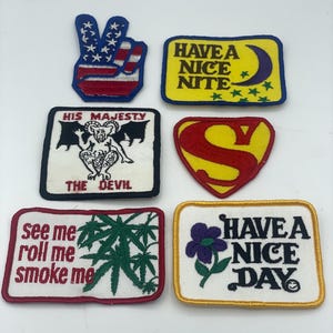 Vintage 1970s Authentic Embroidered Patch Patches