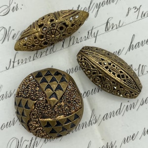 Antique Filigree Openwork Metal Brass Coat nButton