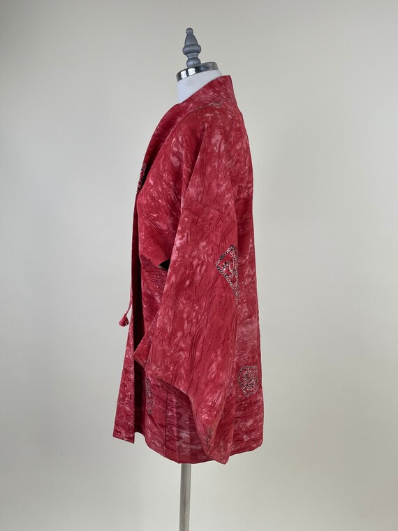 Vintage Japanese Silk Shibori Haori Kimono / Vint… - image 5