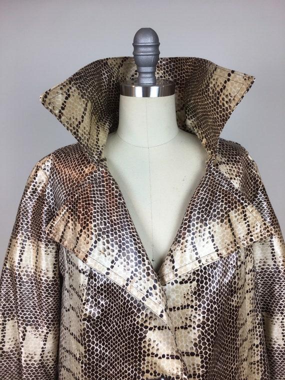 Vintage 1970s Snakeskin Print Coat Jacket / Vinta… - image 8