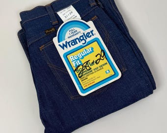 Vintage des années 1970 NOS NWT Dead Stock Wrangler Denim Cowboy Western Boot Flare Jeans / 14 onces Denim