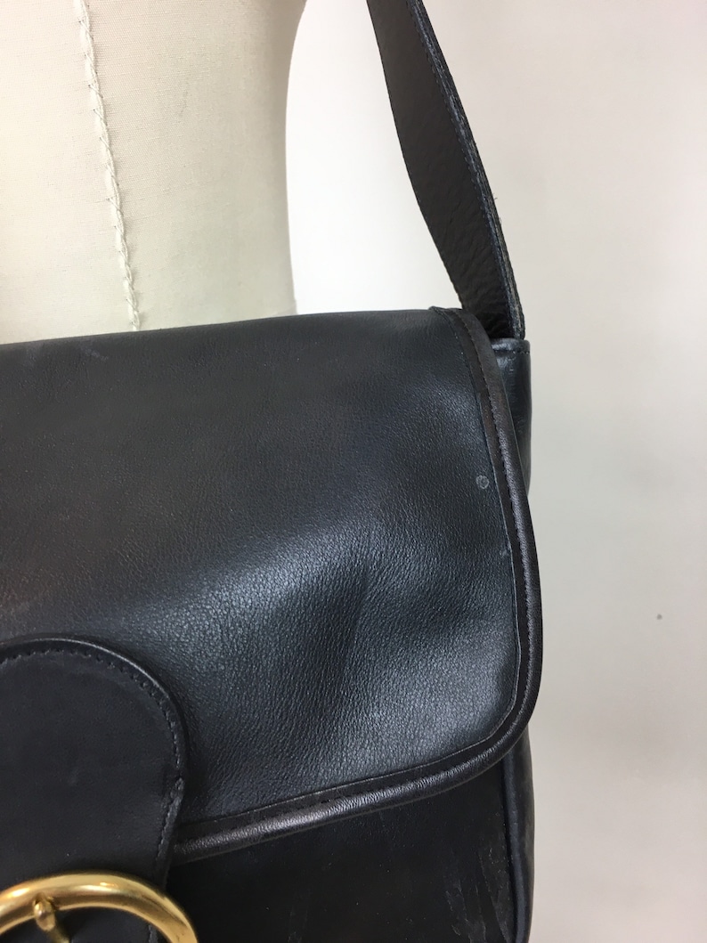 Vintage 1980s Black Coach Shoulder Handbag Purse / Vintage 80s | Etsy