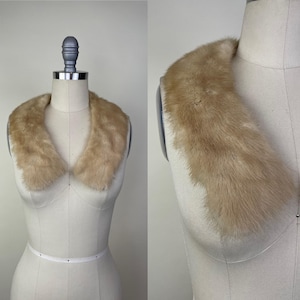 Vintage 1960s White Mink Coat Collar