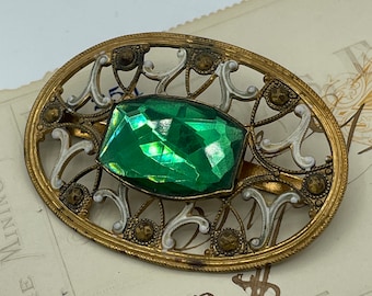 Victorian Sash Buckle Basketweave Art Nouveau Hinged  display picture 2