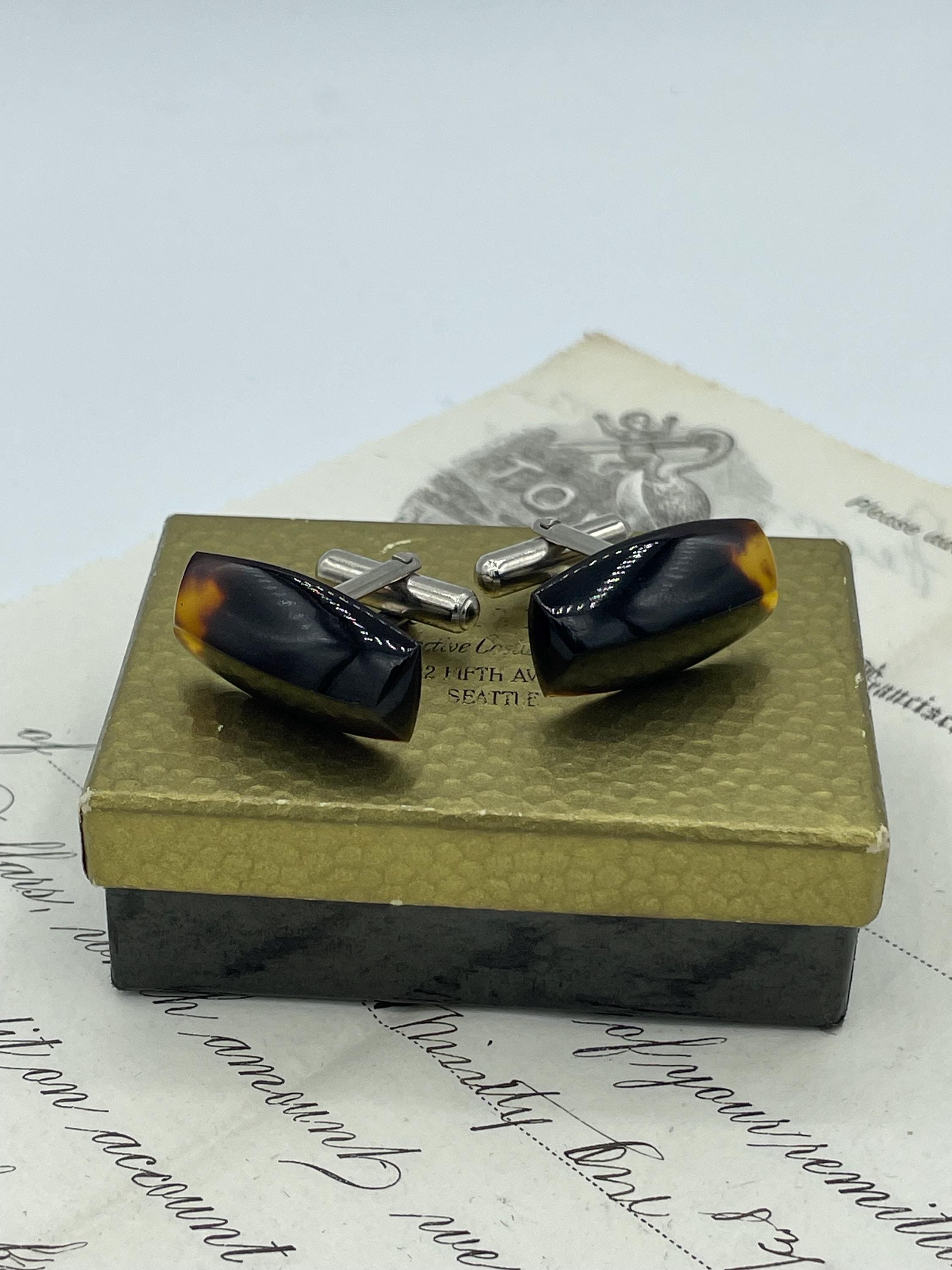 1960年代ヴィンテージべっ甲カフスボタン - Etsy 日本