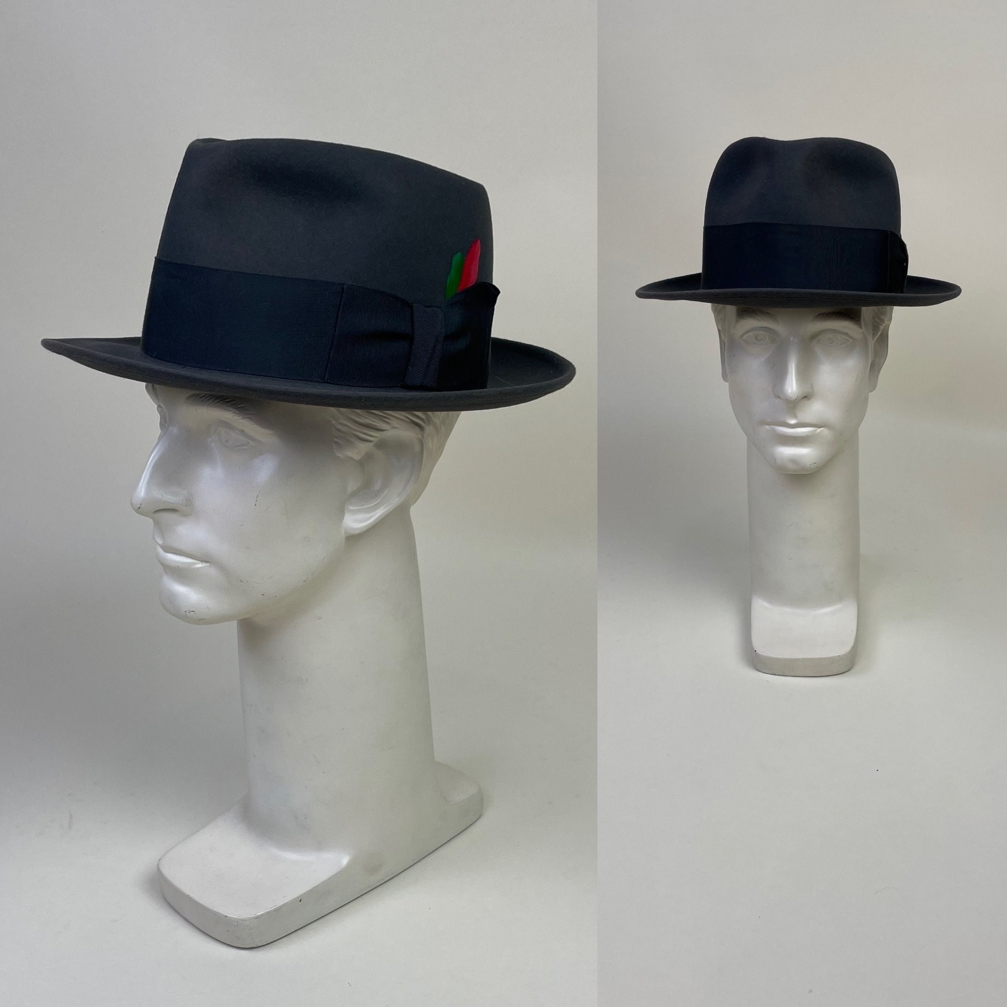 Vintage 1940s 1950s Dark Gray Penney's Marathon Fedora Hat Vintage 1940s 1950s Dark Gray Penney's Marathon Fedora Hat