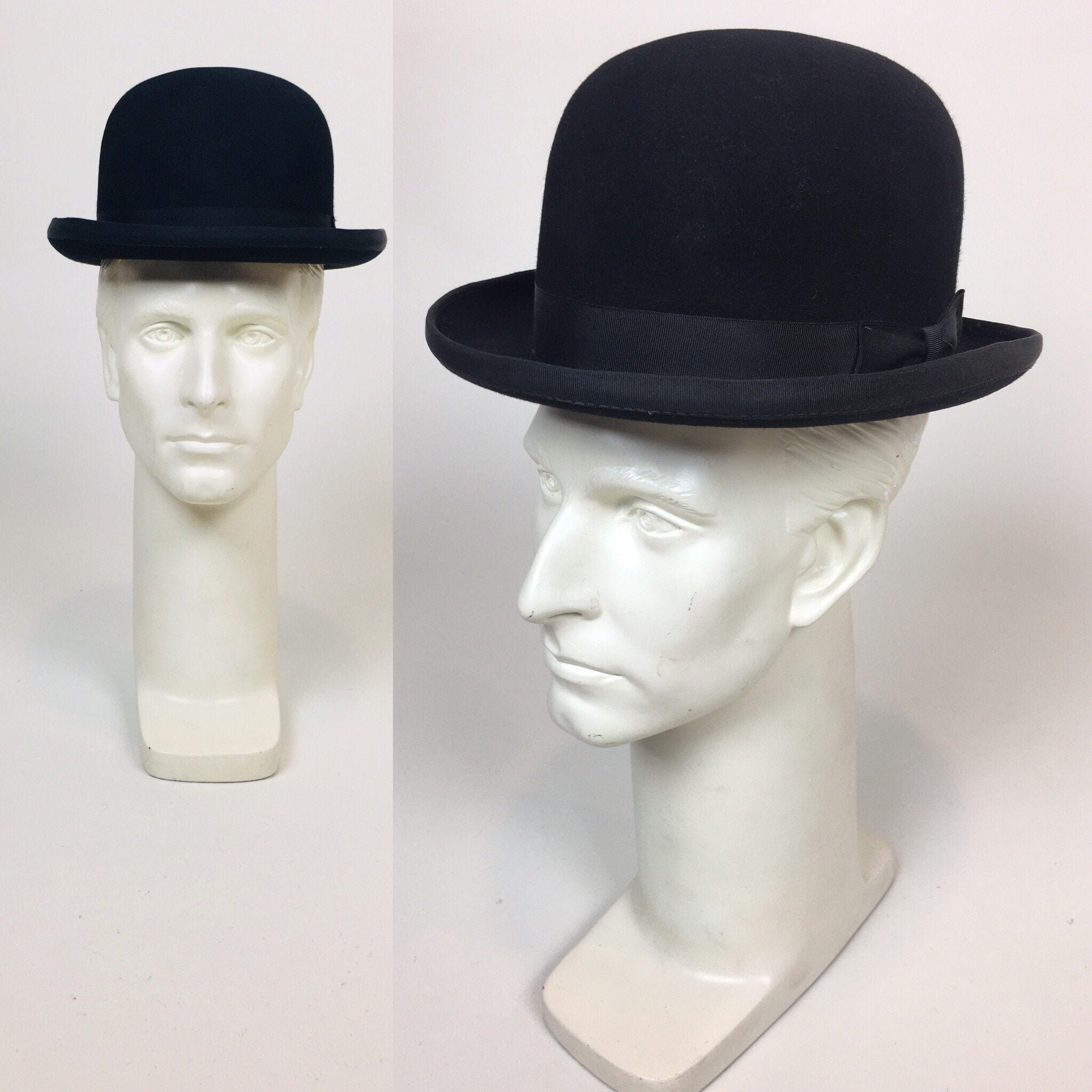 Vintage 1920s Black Wool Beaver Fur 