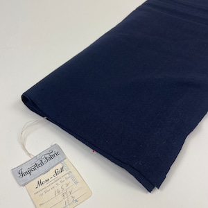 Vintage 1940s 1950s High Quality Imported Blue Wool Woven Fabric / 40s 50s Shirt Skirt Dress Textile