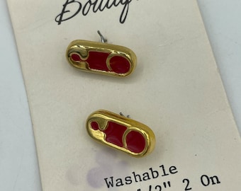 1970年代のヴィンテージ安全ピンノベルティグーフィーボタン