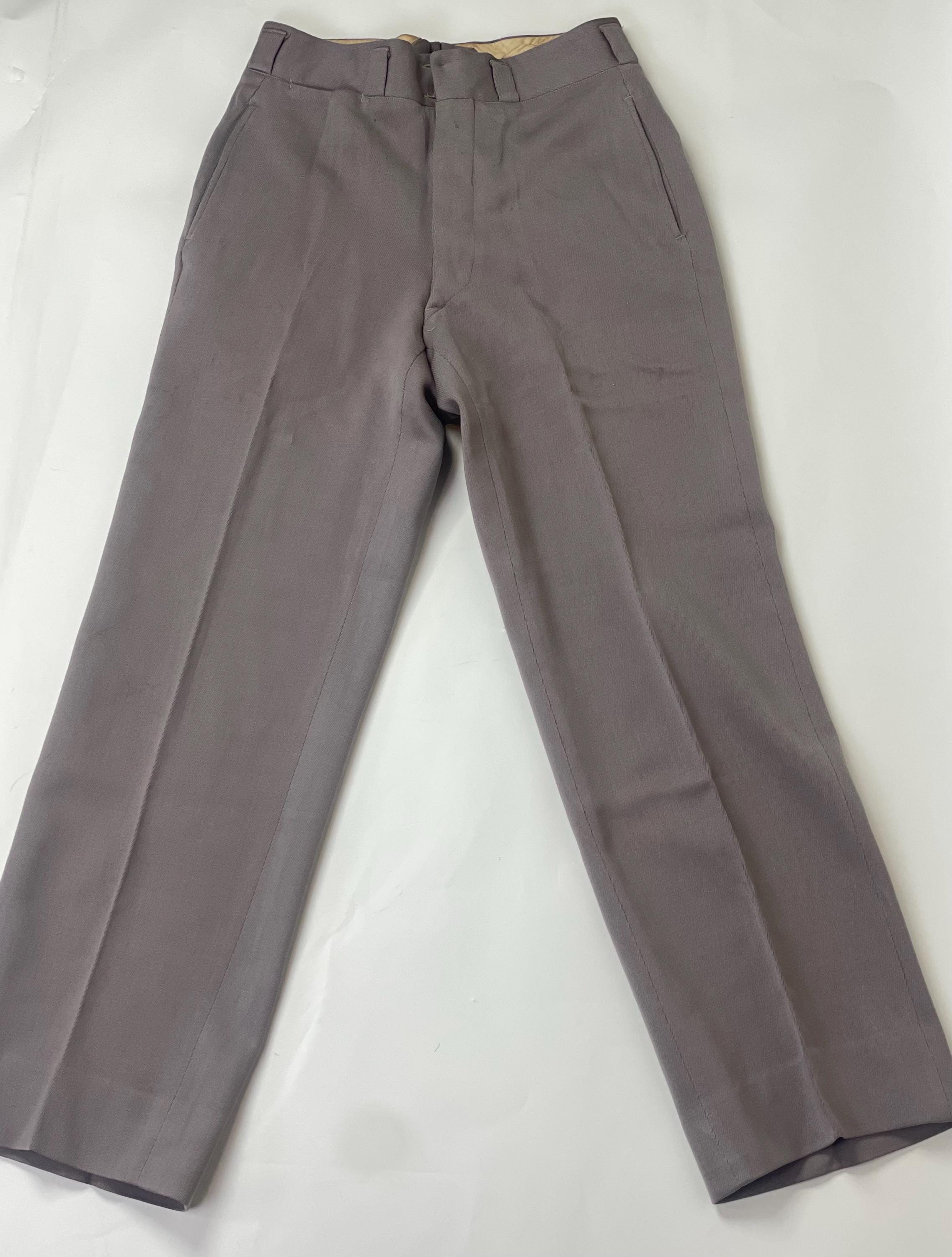 Vintage 1940s Wool Rayon Gabardine Workwear Pants Trousers