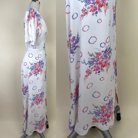 Vintage 1930s Cold Rayon Bias Cut Maxi Lounging R… - image 6