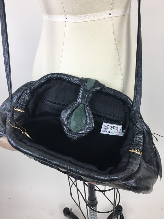 Vintage 1980s Leather Patchwork Convertible Cross… - image 6