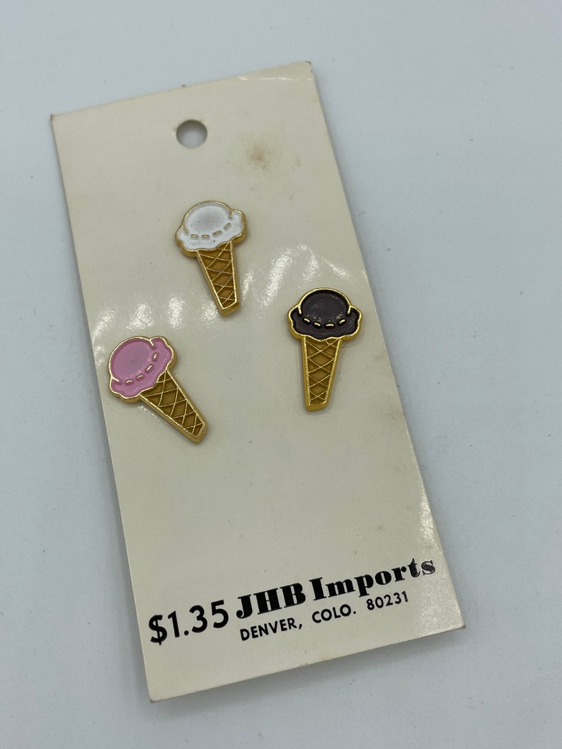 Vintage 1970s Ice Cream Cone Child Children's JHB Button Etsy