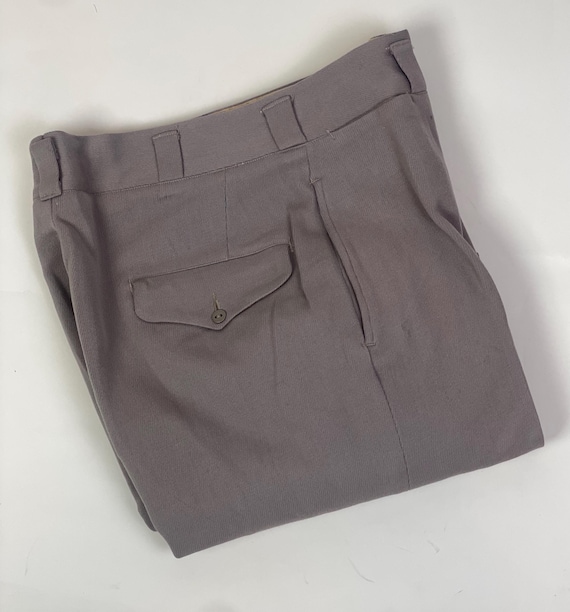 Vintage 1940s Wool Rayon Gabardine Workwear Pants Trousers