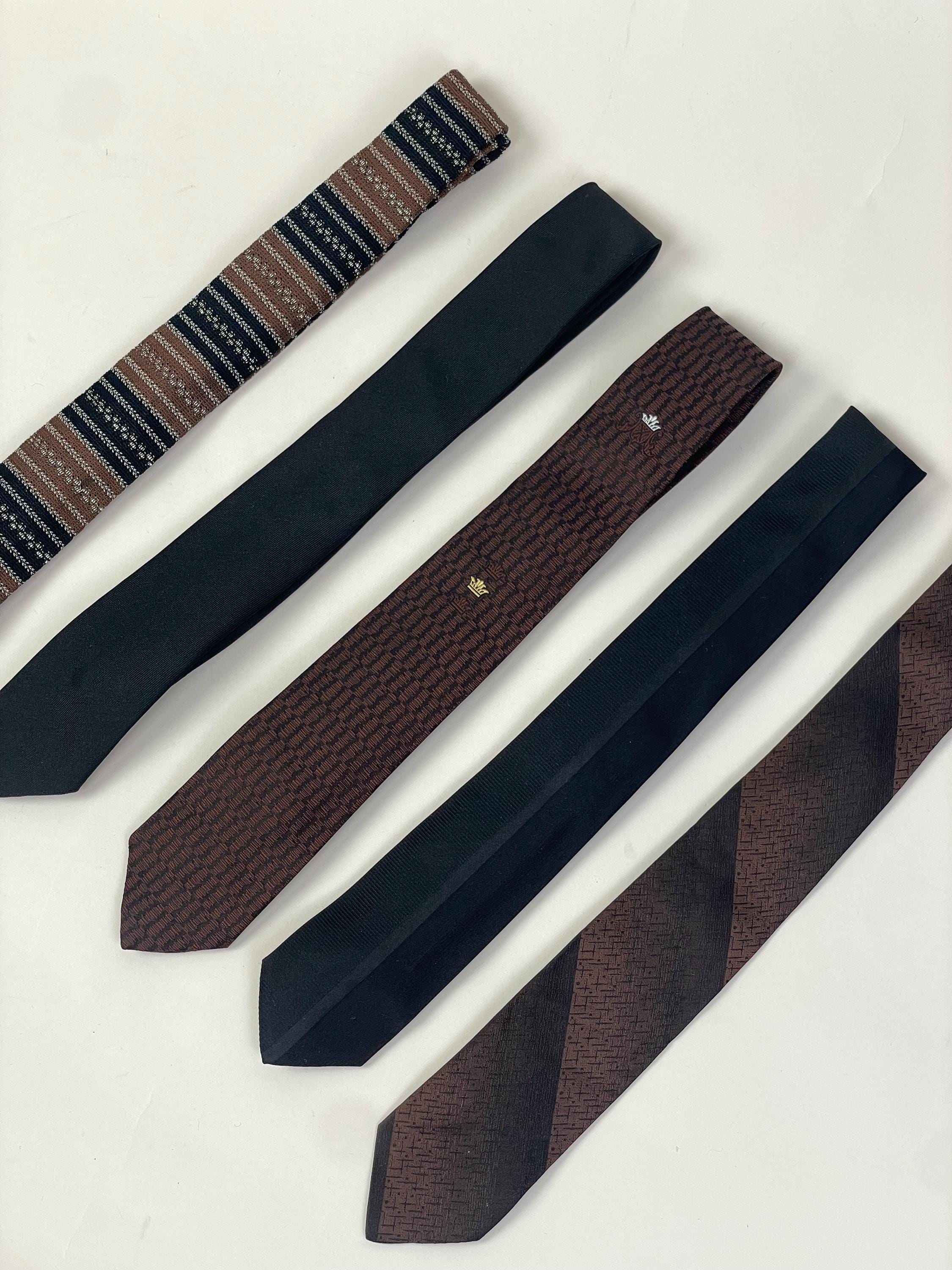 小物 Vintage leathe Narrow Tie Leather Skinny Neck Tie, Vintage Necktie,gift for Men, for