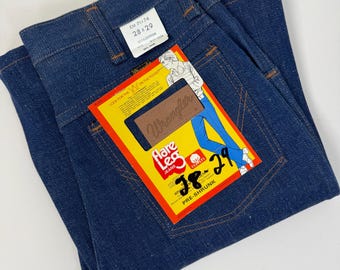 Vintage des années 1970 NOS NWT Dead Stock Wrangler Denim Cowboy Western Boot Flare Jeans / 14 onces Denim
