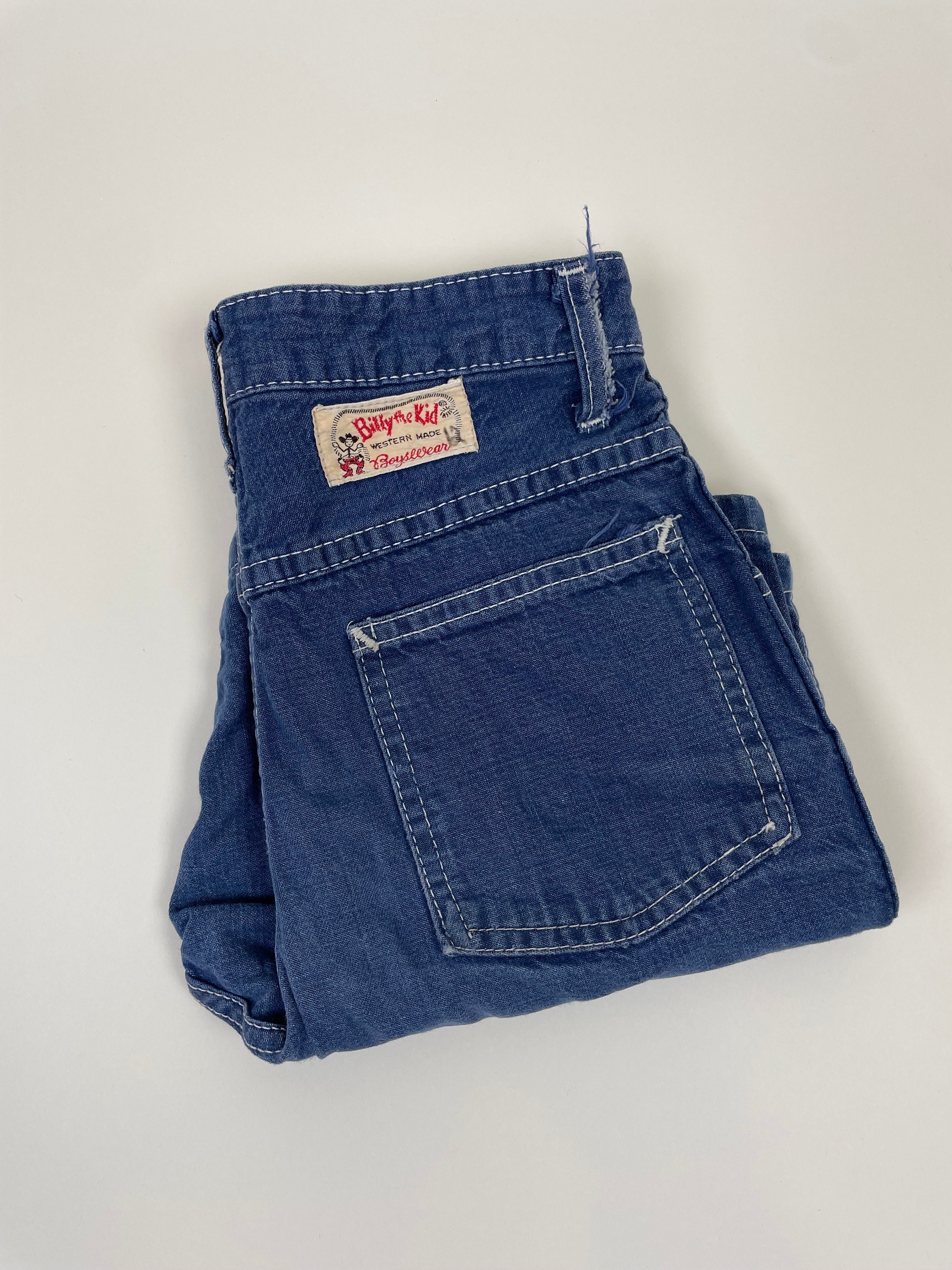 Vintage 1950s Billy the Kid Texan Child Denim Jean Shorts Pants  