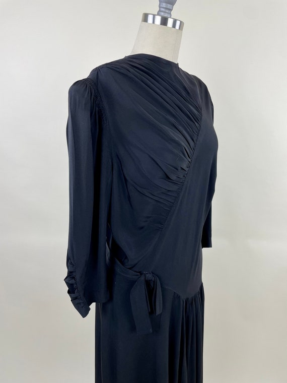 Vintage 1940s Jet Black Rayon Dress / Vintage 40s… - image 10