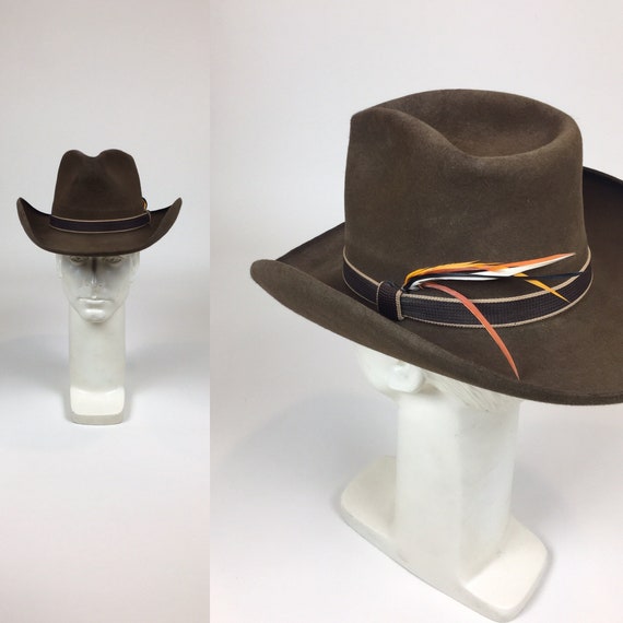 Vintage 1970s Western Cowboy Hat / Vintage 70s Bro