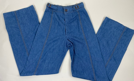 Vintage 1970s Levis High Waisted Side Buckle Bell Bottom