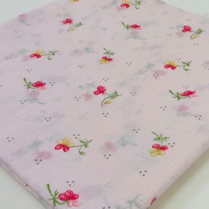 Vintage 1980s Pink Floral Cotton Fabric / Dan River Mills