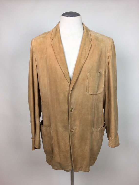 Vintage 1950s Western Cowboy Camel Suede Suit Bla… - image 2