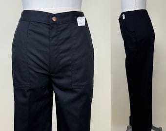 Vintage jaren 70 Sears bootcut damesjeans zwart keperstof denim westernkleding / NWT NOS
