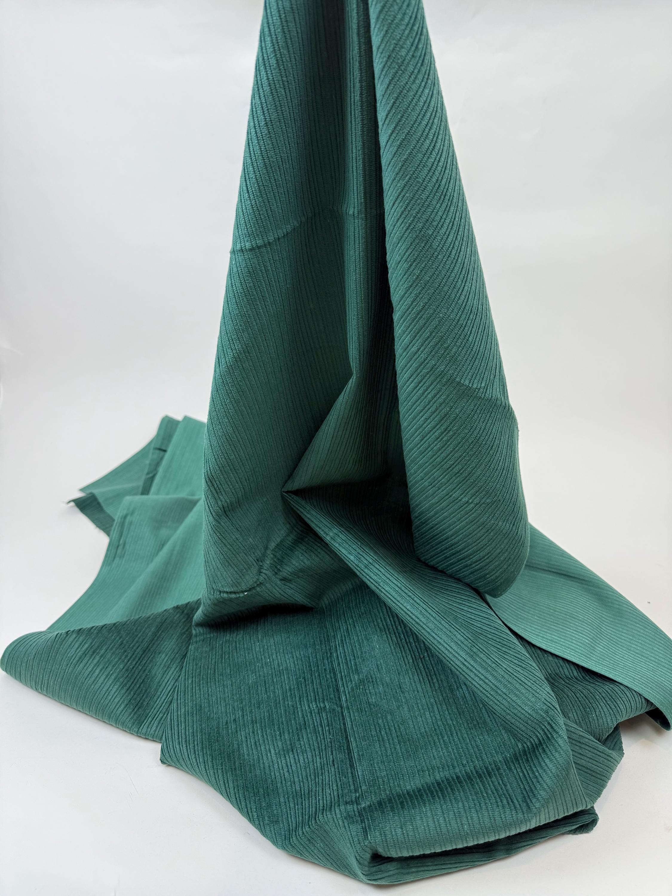Vintage 1970s Forest Green Wide Wale Cotton Cord Corduroy Fabric 8 ...