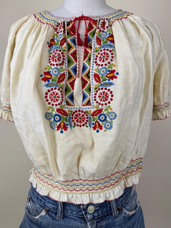 Vintage 1940s Bohemian Hungarian Embroidered Folk… - image 7
