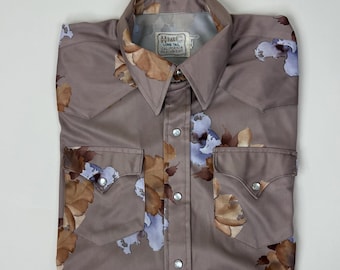 Vintage 1970s H Bar C Western Disco Novelty Print Shirt